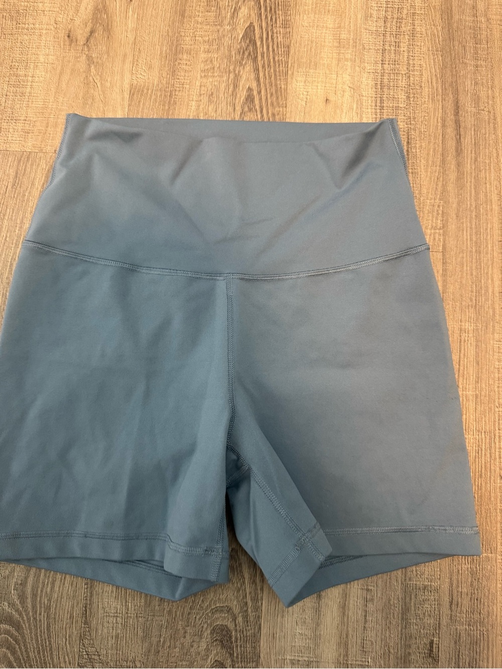 Yogalicious High-Waist Bike Shorts in Slate Blue